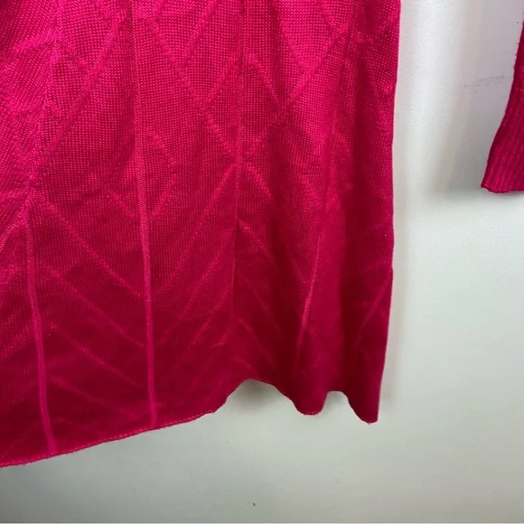 Jessica Simpson Fuchsia Pink Bright Long Sleeve A-Line Sweater Dress XS Fitted - Picture 7 of 11